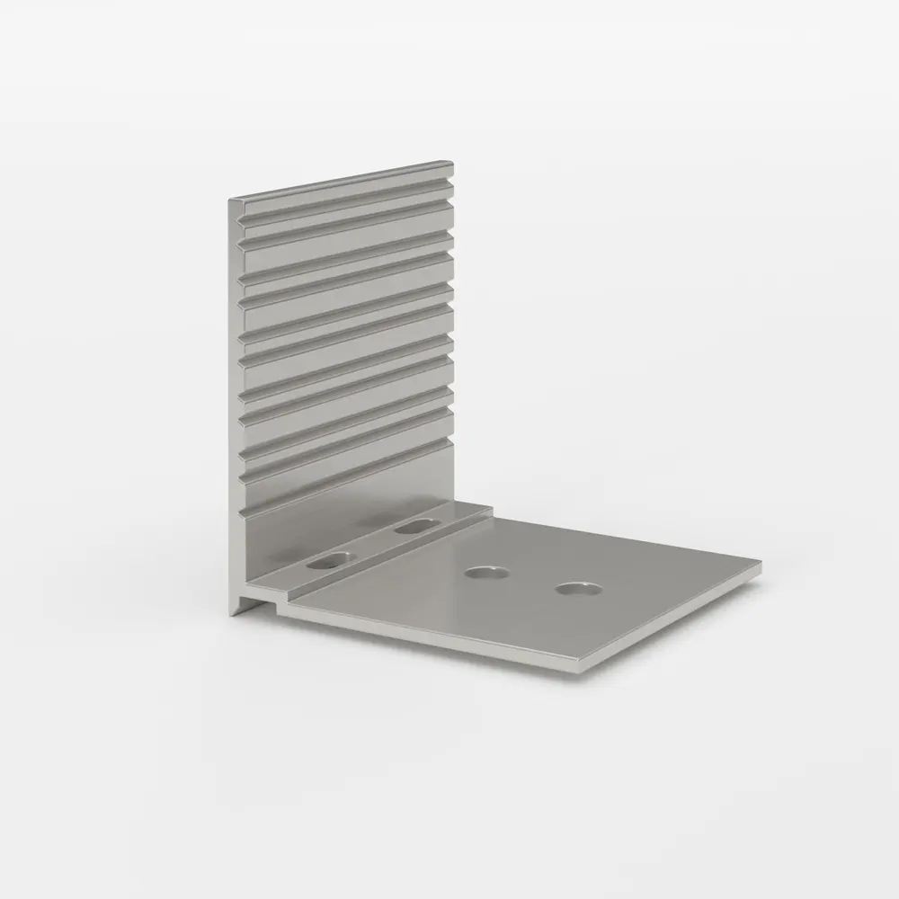 Abrutsch – und Haltewinkel Aluminium pressblank für 16mm - 25mm Stegplatten