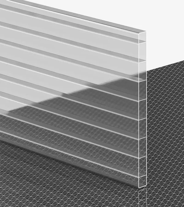 Doppelstegplatten 16 mm Polycarbonat esthetics klar/farblos 3
