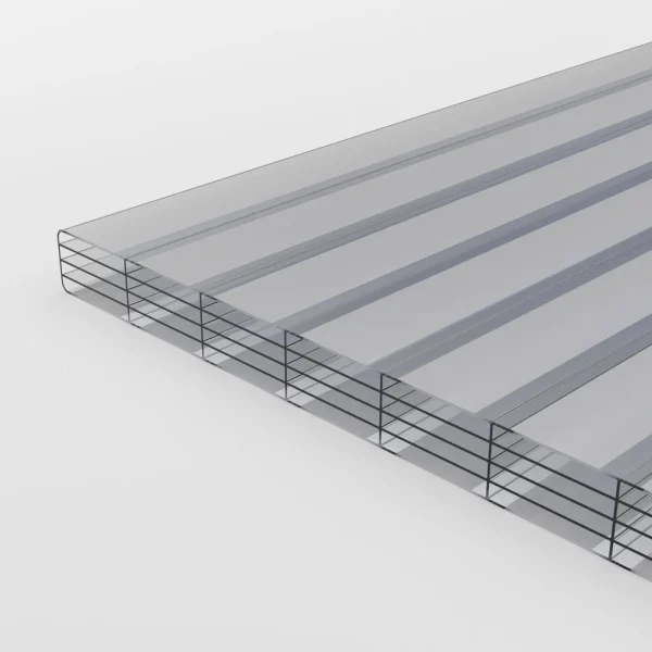 Doppelstegplatten 16 mm Polycarbonat gestreift klar/weiß 3