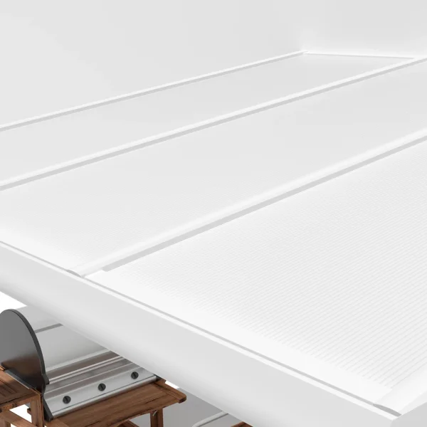 Terrassenüberdachung Alu weiß Premium mit 16mm Stegplatten opal/weiß 3 meter Breite 7
