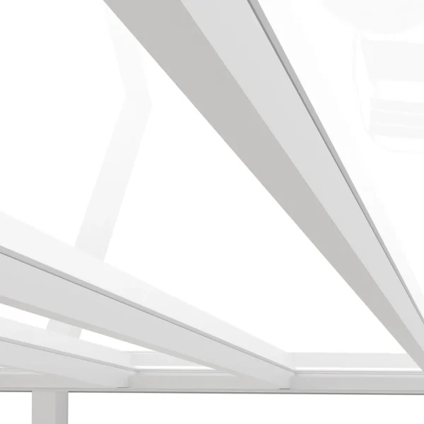 Terrassenüberdachung Alu weiß Premium mit 8mm VSG Glas klar/farblos 6 meter Breit 8