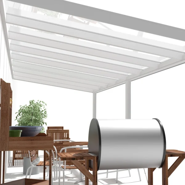 Terrassenüberdachung Alu weiß Premium mit 8mm VSG Glas klar/farblos 7 meter Breit 6