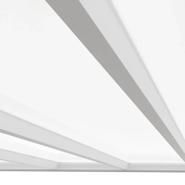 Terrassenüberdachung Alu weiß Premium mit 8mm VSG Glas opal/milchig 4 meter Breite 8